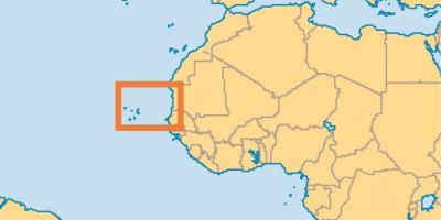 Menunjukkan Cape Verde pada peta dunia