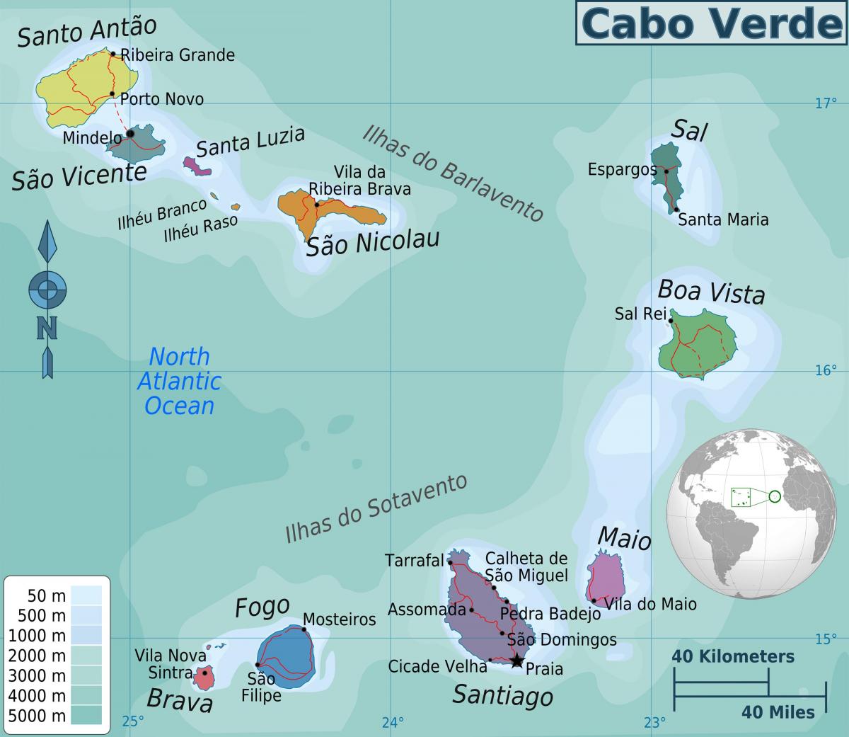 Cape Verde dalam peta